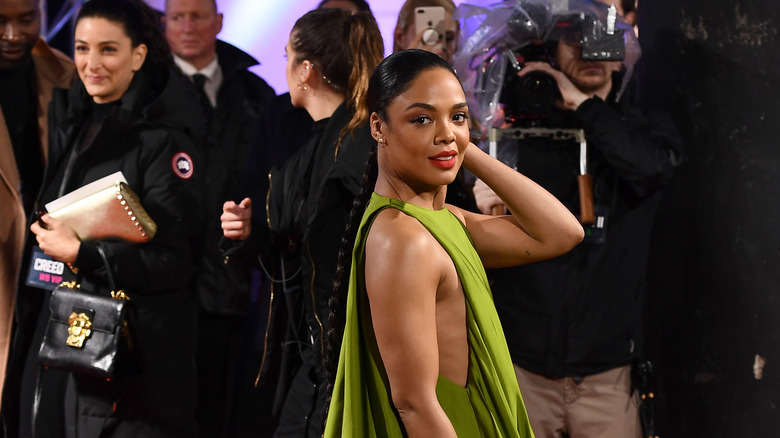 Tessa thompson in green dress 