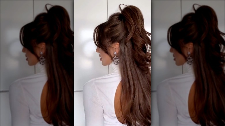 Claw clip half updo