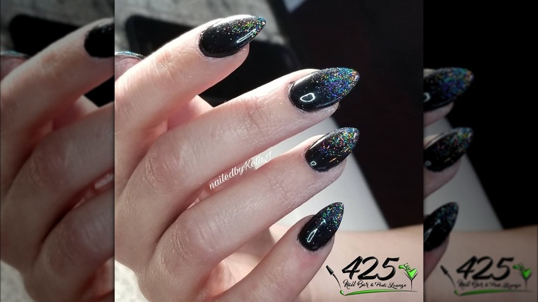 galaxy glitter nail set