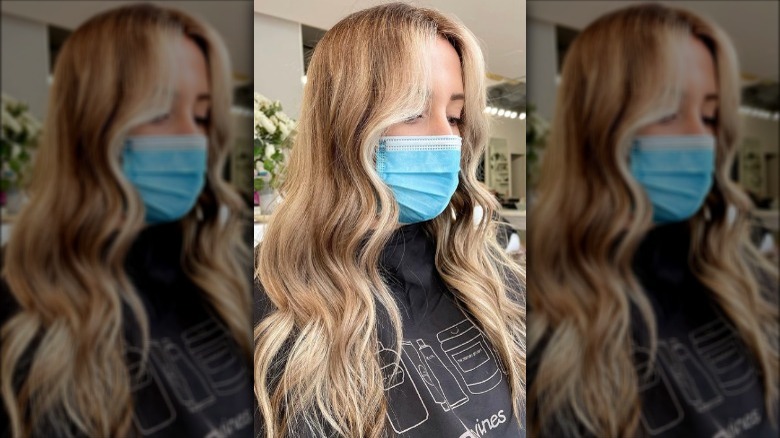 Bright bronze wavy hair