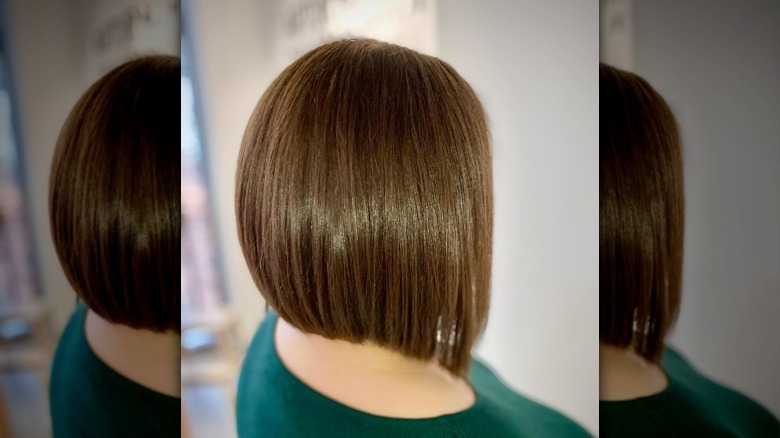 Angled bronze bob