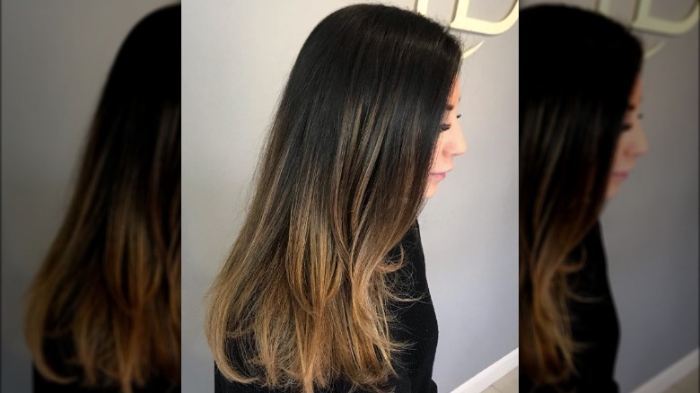 bronze ombre hair cut