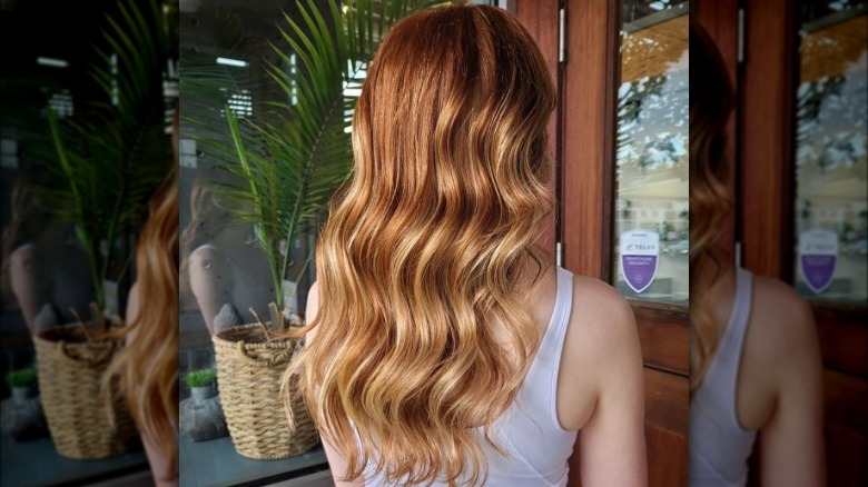 Copper balayage hair