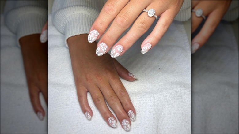 White flower nail art