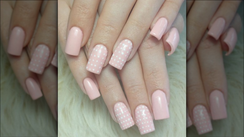 white dot nail art