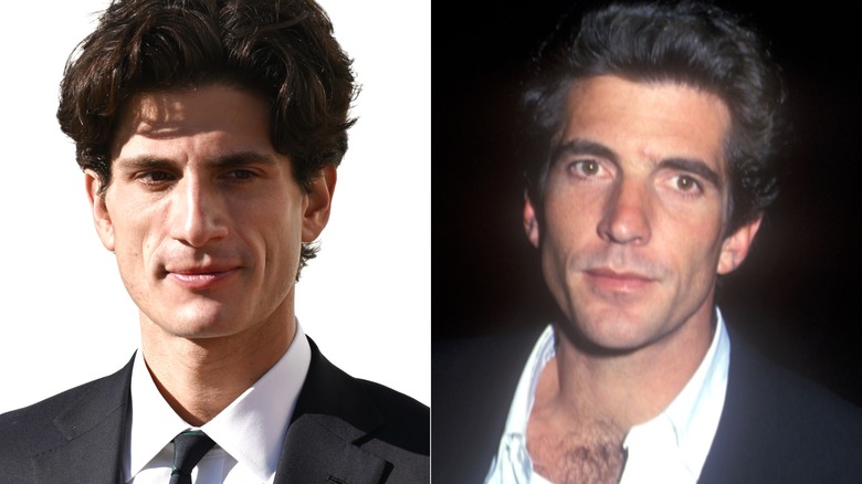 Jack Schlossberg smiling & John F. Kennedy Jr. looking into camera