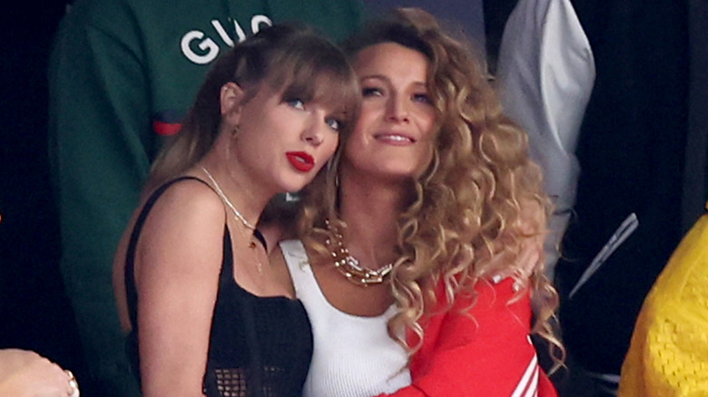 Blake Lively hugging Taylor Swift