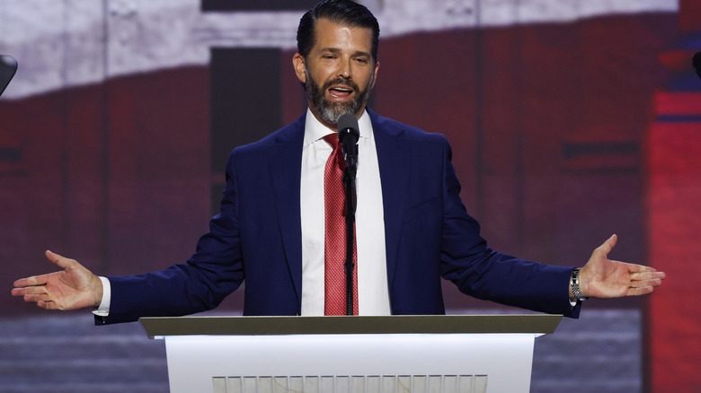 Donald Trump Jr. delivering a speech