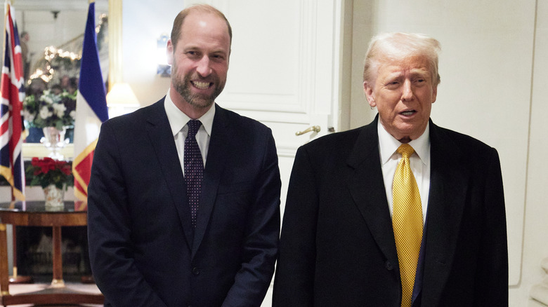 Prince William and Donald Trump standing together