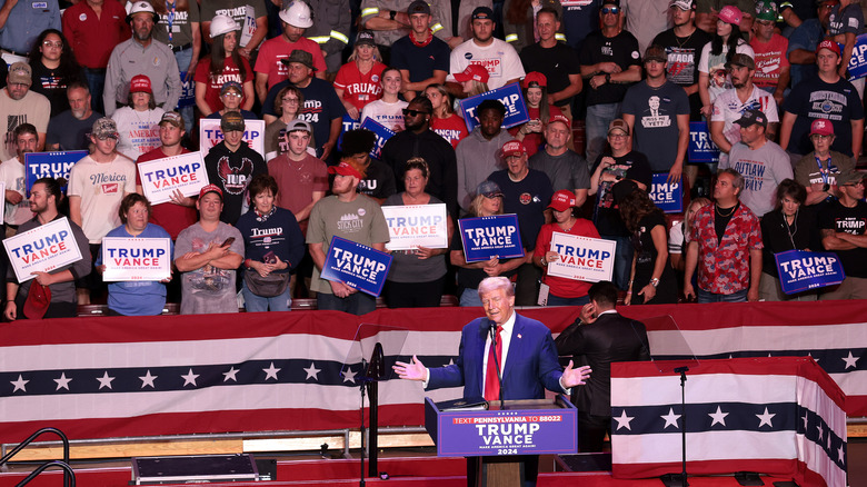 Donald Trump with rally crowd Pennsylvania September 2024