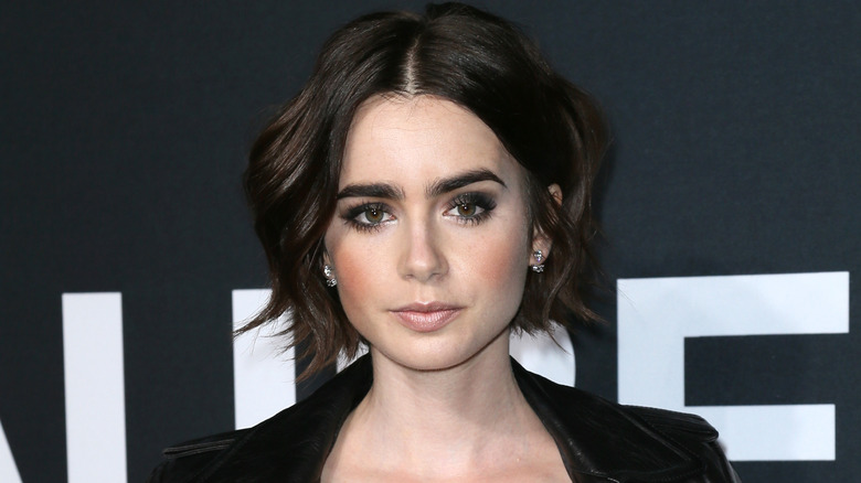 Lily Collins with a dramatic look