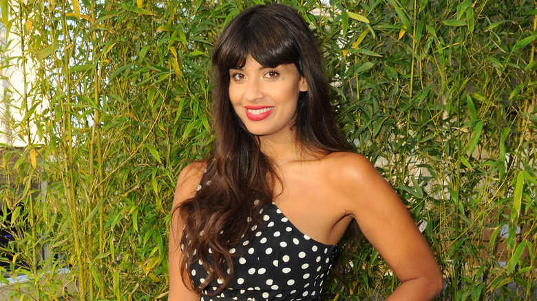 Jameela Jamil smiling at an event