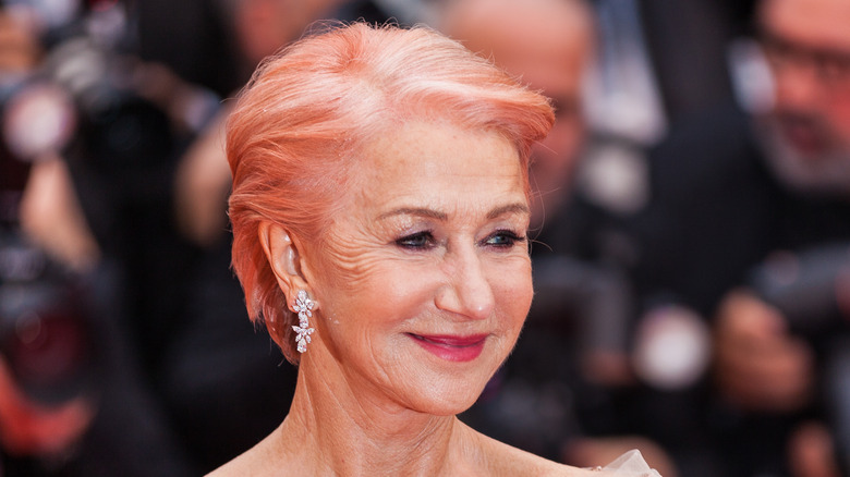 Helen Mirren with pink hair