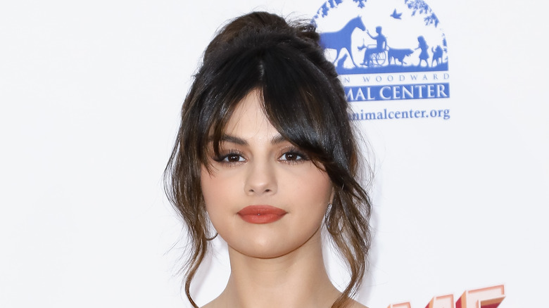 Selena Gomez with curtain-style bangs