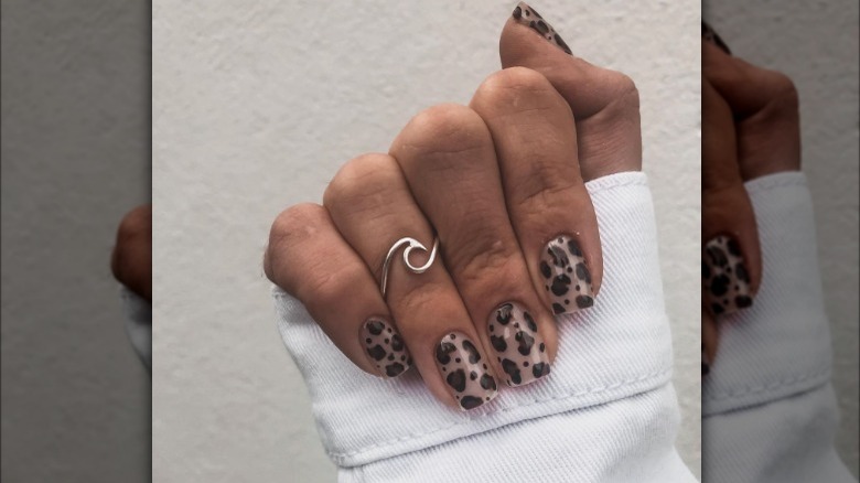 Cheetah print manicure