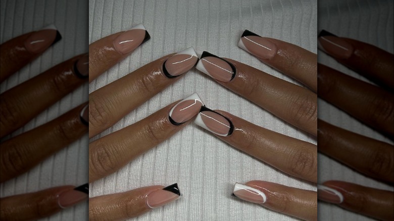 Black and white manicure