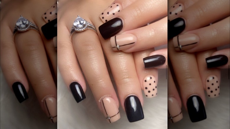 Black and skin-colored nails