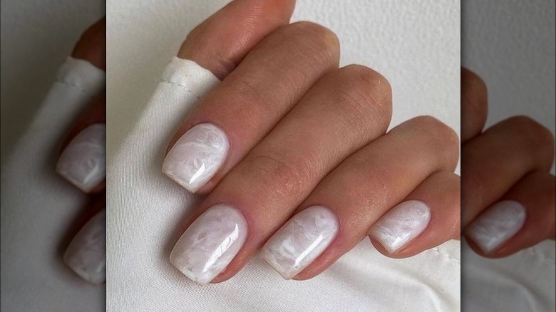 White marble manicure