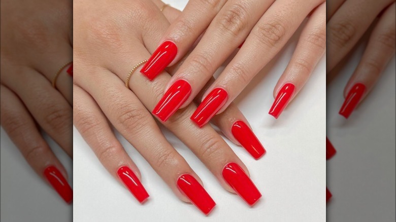 Cherry red nails