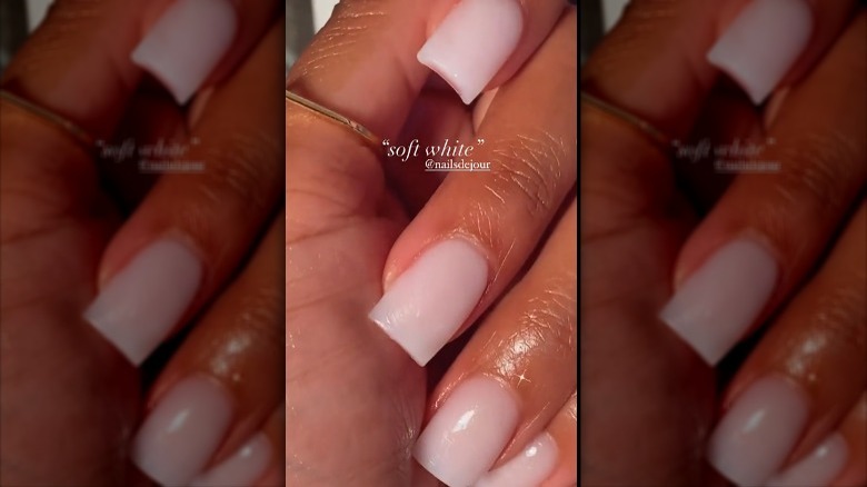 Milky white manicure