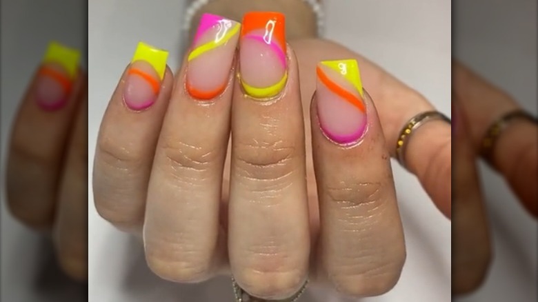 Neon manicure design