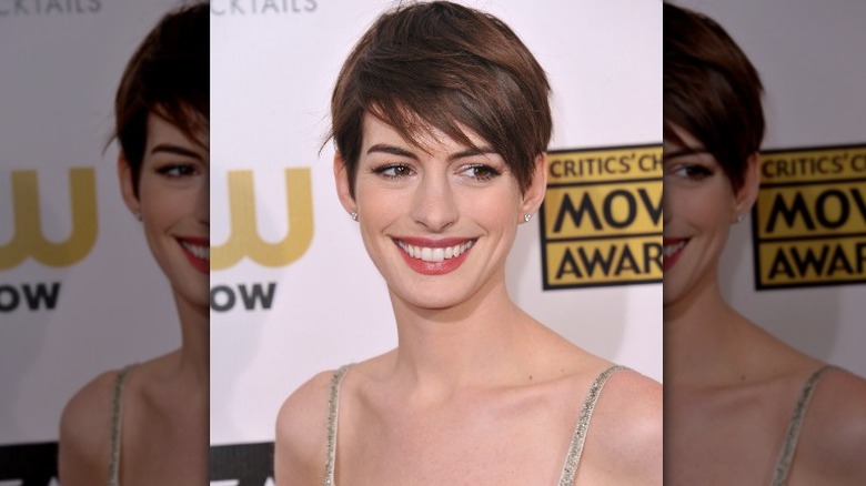 Anne Hathaway with short hair 