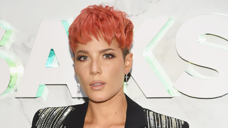 Halsey with pink hair