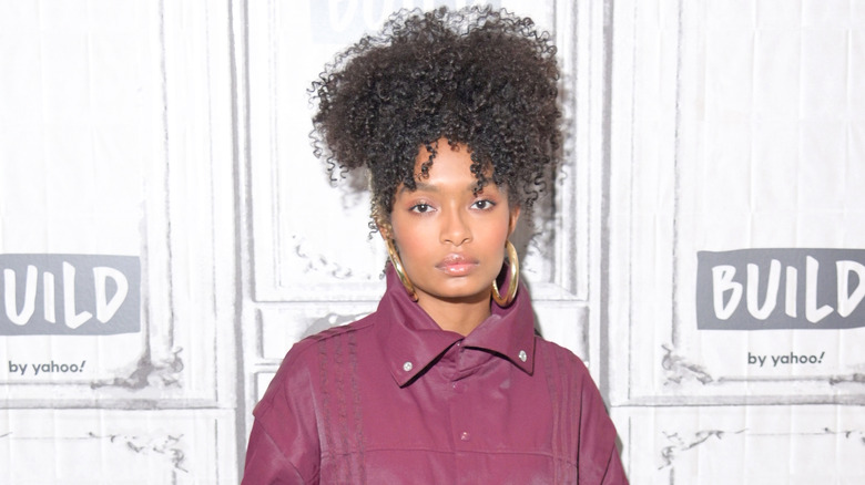 Yara Shahidi with curly hair