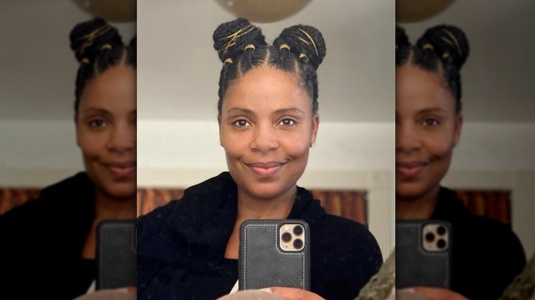 Sanaa Lathan wearing space buns