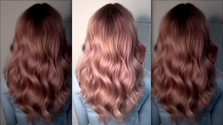 Rose gold hair after bleaching