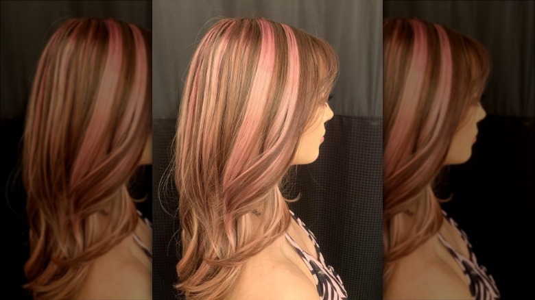 Chunky pink highlights