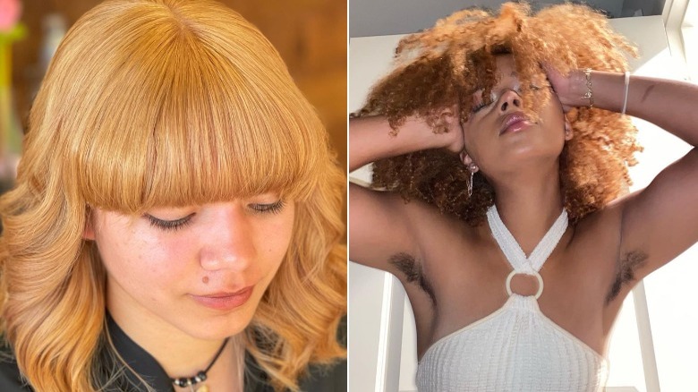 Strawberry blonde bangs/ strawberry blonde natural hair