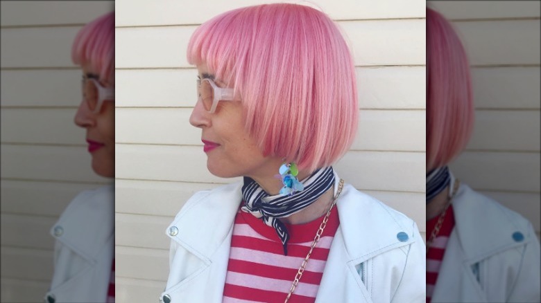 modern pink bowl cut