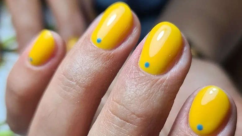 Yellow nail art