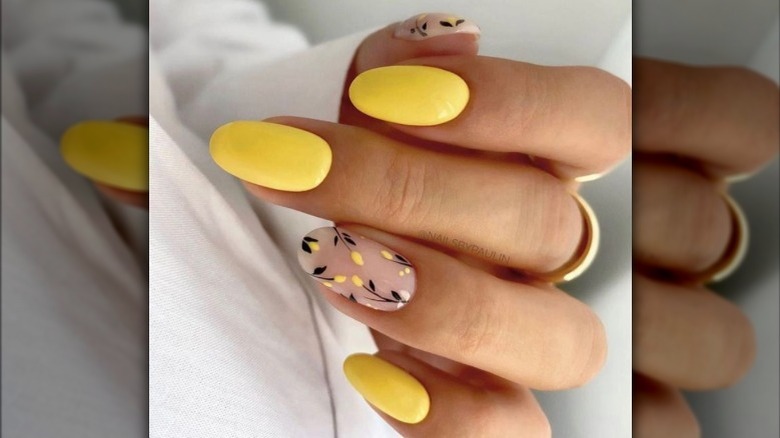 Yellow nail art