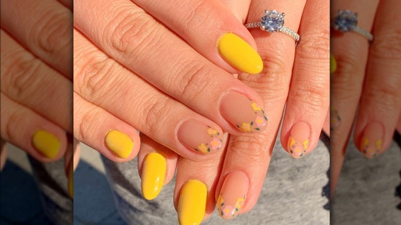 Yellow nail art