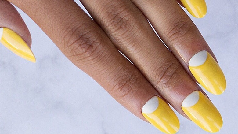 yellow nail art