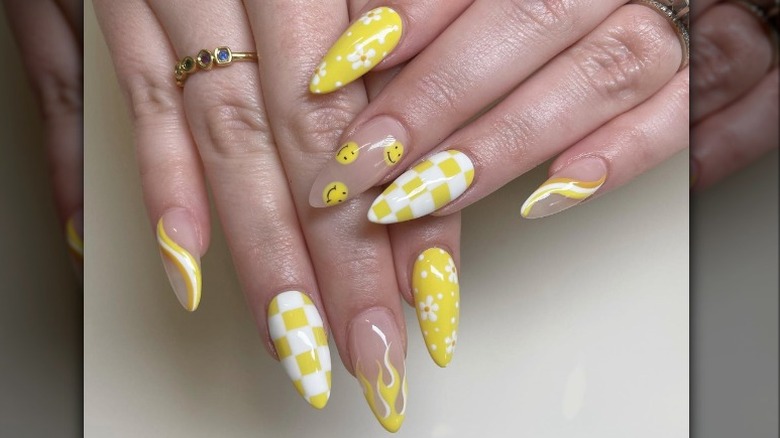 Yellow nail art