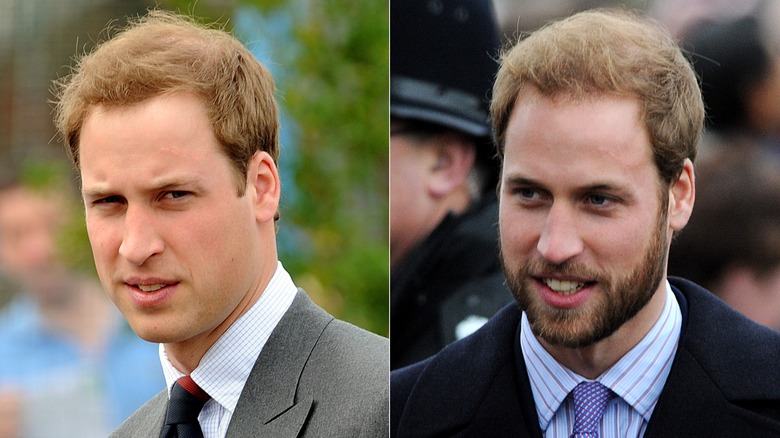 Prince William visits the FA skills programme at St. Aidan's Primary School in Blackburn, England (2008); Prince William attends the Christmas Day service at St Mary Magdalene Church in Sandringham, England (2008)