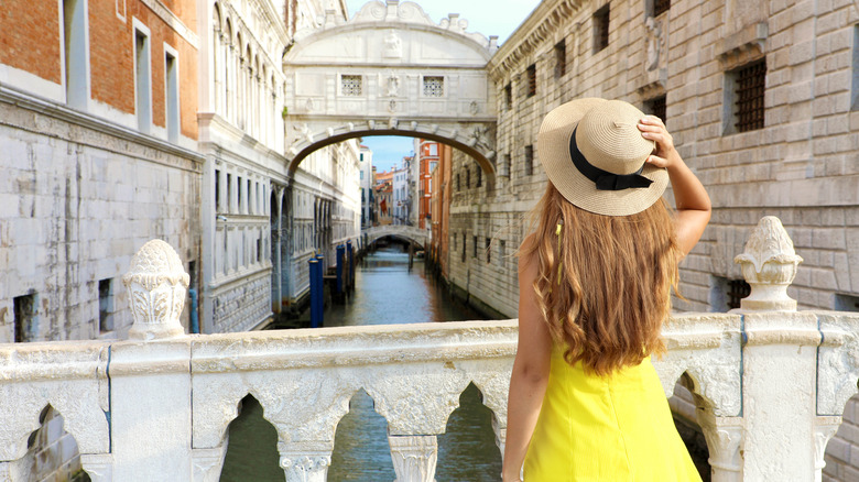 Woman standing in Venice