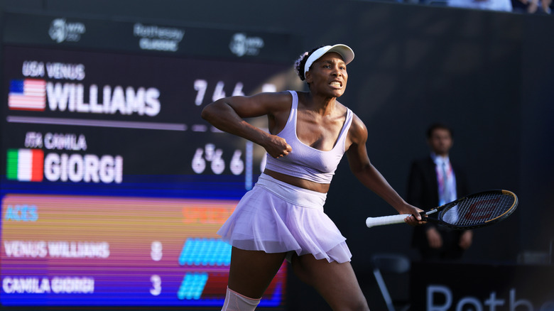 Venus Williams on the tennis court