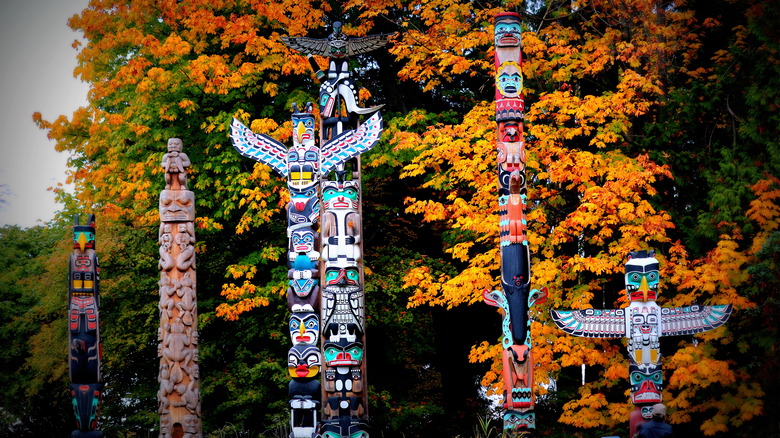 Totem poles in Stanley Park