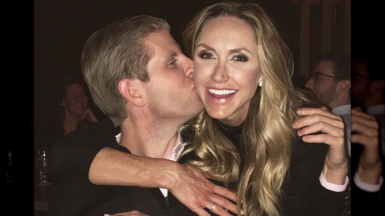 Eric Trump kissing Lara Trump