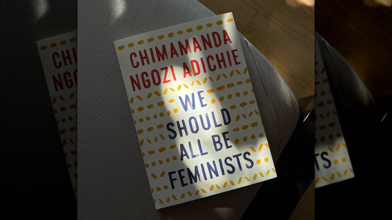 Sunlight and shadows on the cover of "We Should All be Feminists"