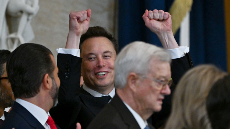 Elon musk fist pumping