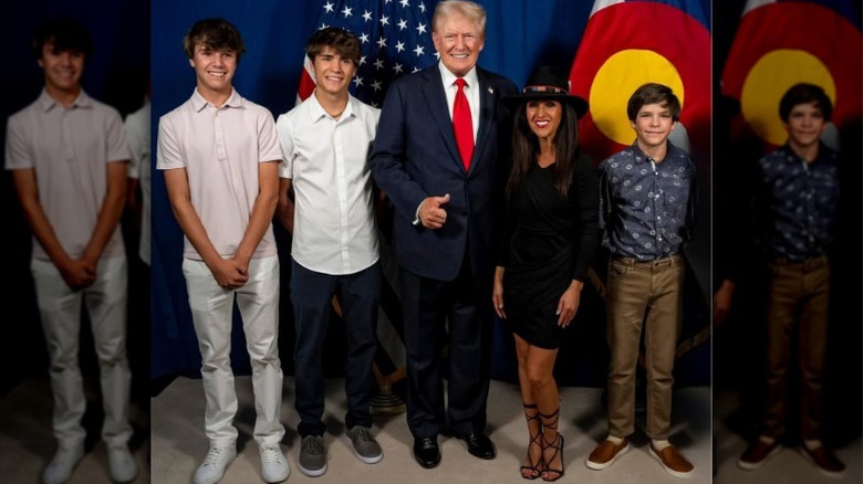 Lauren Boebert and her sons pose with Donald Trump in Colorado (2024)