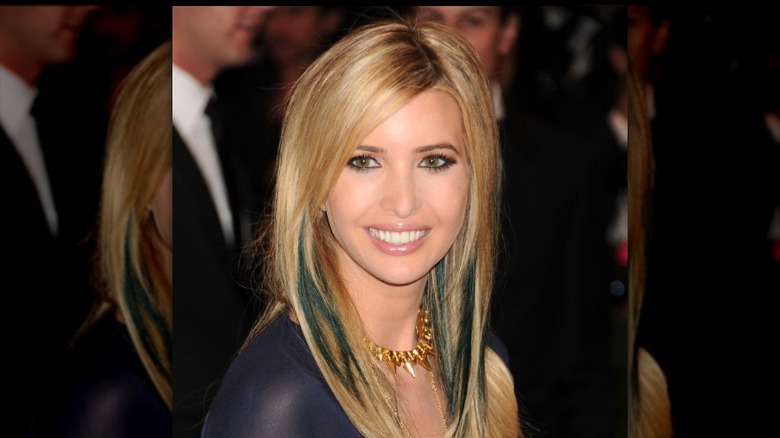 Ivanka Trump with blue hair streaks