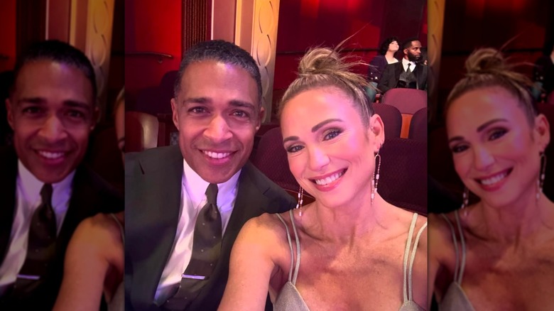 T.J. Holmes and Amy Robach take a selfie at the iHeart Radio Music Awards