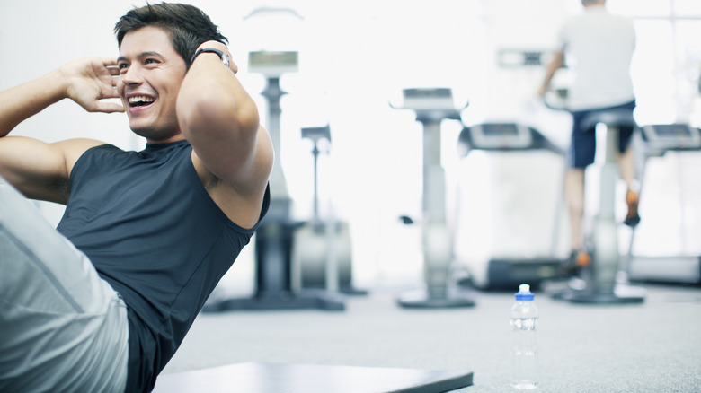 man working out in gym