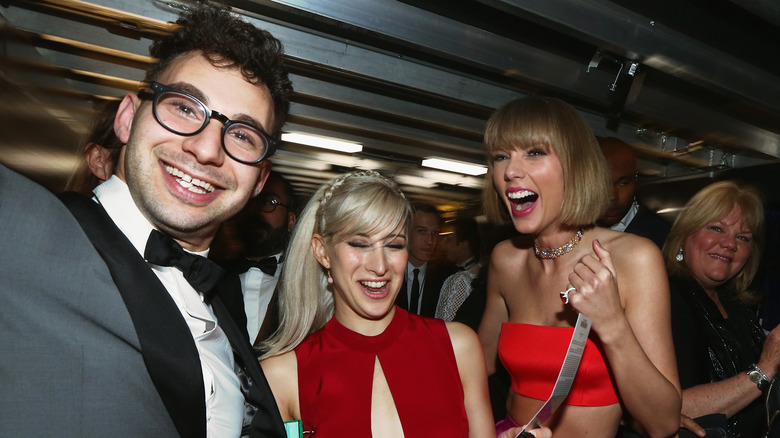 Jack Antonoff posing with Taylor Swift